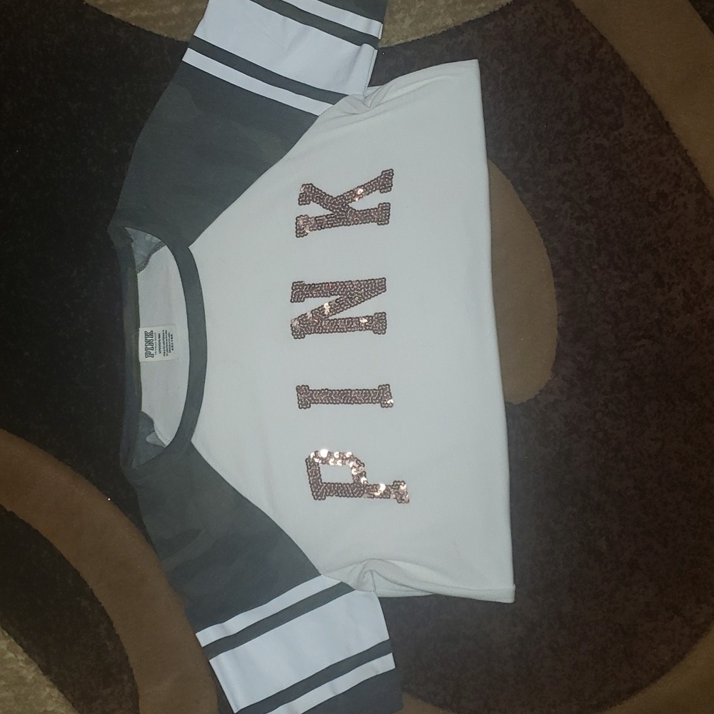 PINK brand t-shirt. Gold letter details.